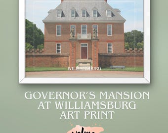 PRINTABLE Williamsburg digital photo, printable art, instant download, virginia mansion