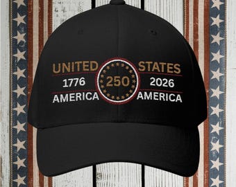 Geborduurde hoed 250-jarig jubileum VS, patriottische pet, hoofddeksels Amerika Celebrations Souvenir