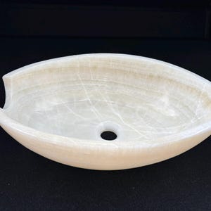 White Onyx Vessel Sink – Handcrafted Luxury Stone Basin