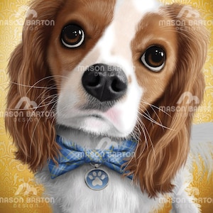 Cavalier King Charles Spaniel pittura digitale