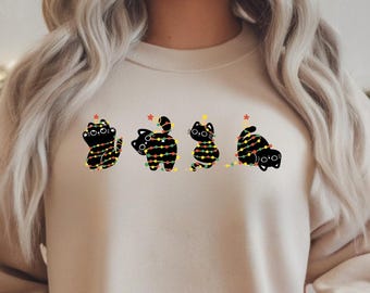 Meowy Christmas Sweatshirt,Happy Cat Year Shirt,Funny Christmas Cat Shirt,Cat Christmas Sweatshirt,Cats Sweatshirt,Cat Lover Christmas Shirt