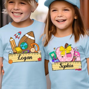 Back To School Kids Shirt, Personalized Alphabet Kids Shirt, Custom Name Shirt For Kids, Cute Kindergarten Shirt, First Day Of School Shirt