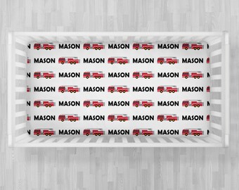Firetruck Crib Sheet Etsy