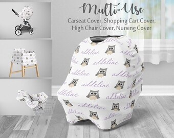owl themed car seat and stroller