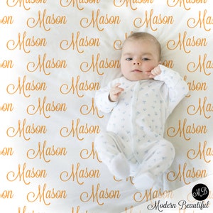 Personalized baby boy swaddle blanket personalized name blanket custom name blanket boy kids or baby shower gift - Choose Color