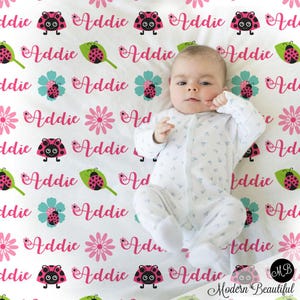Ladybug baby blanket personalized lady bug gift blanket custom spring baby gift monogram lady bug blanket spring baby shower- choose colors