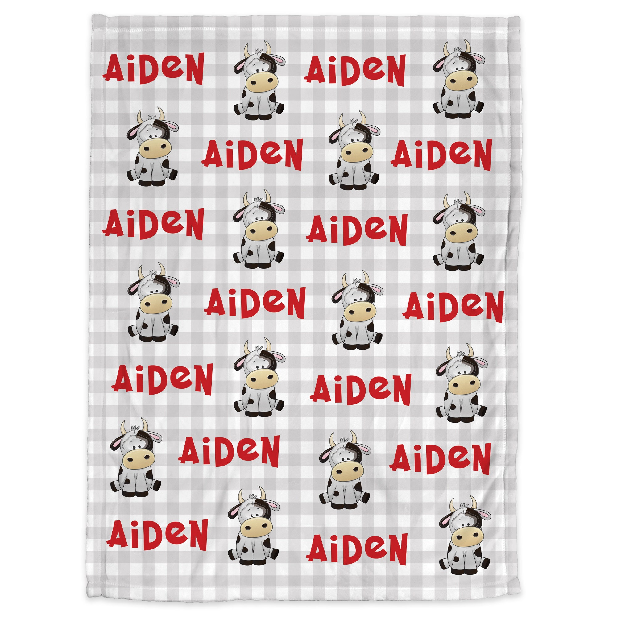 Artsadd Personalized Baby Blanket - Custom Name Cow Print Throw, Ultra-Soft Fleece, 30x40 Inches - View #9