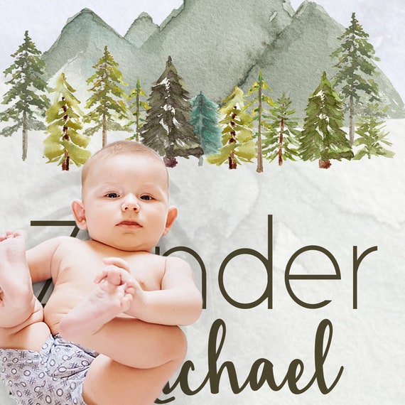 Mountain Baby Blanket With Name Forest Pine Tree Personalized Blanket Newborn Forest Wood Swaddle Blanket Forest Theme Baby Boys Gift Etsy Canada