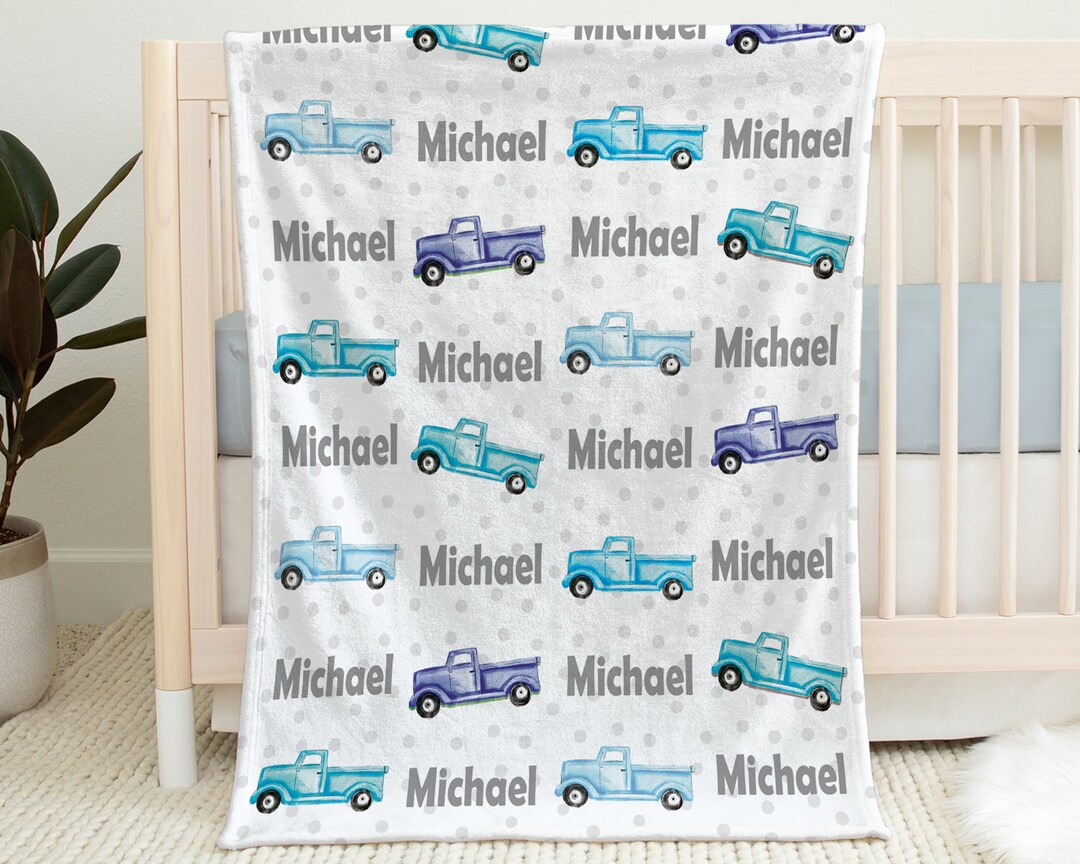 Oldies Truck Personalized Baby Blanket Newborn Vintage Truck Etsy