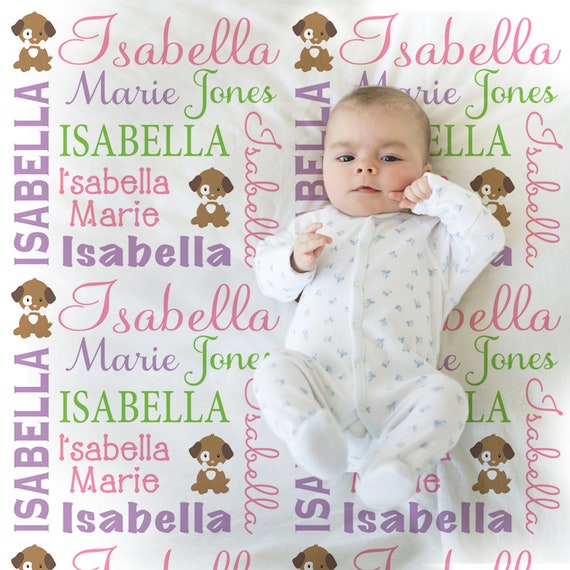 etsy baby name blanket