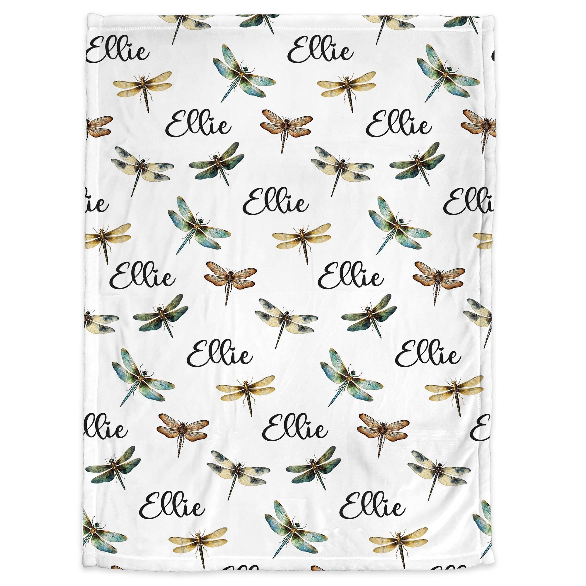 Personalized Baby Blanket With Dragonfly Design – Custom Name, Fleece, 30x40 Inches - View #9
