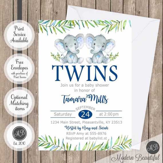 twin boy shower invitations