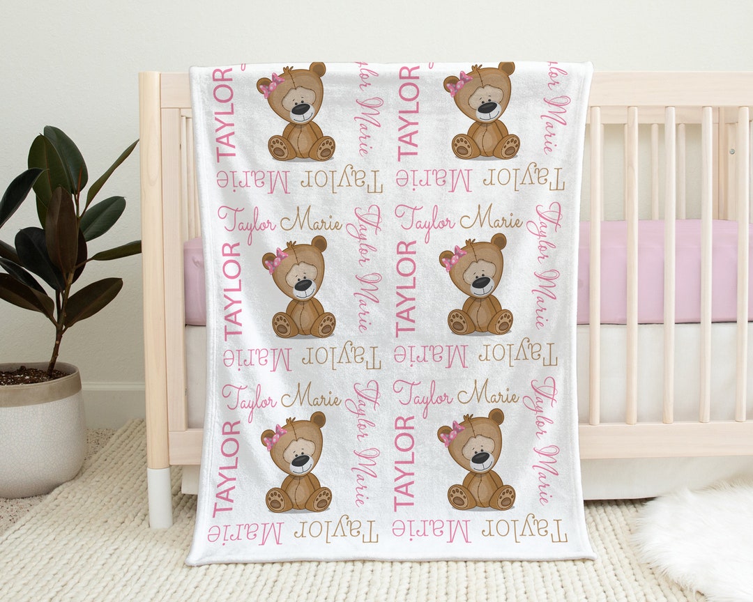 Pink teddy bear blanket new arrivals