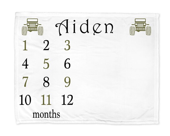 personalized baby boy milestone blanket