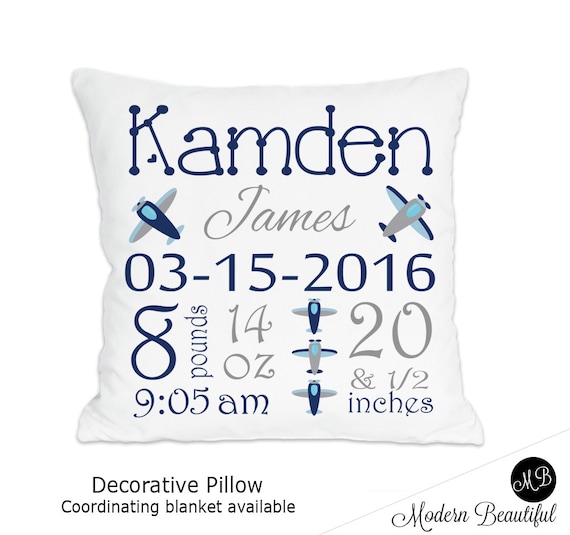 Airplane Name Pillow For Baby Boy Airplane Nursery Personalized Simple Airplane Decorative Pillow Airplane Name Pillow For Baby Boy Airplane Nursery Personalized Simple Airplane Decorative Pillow