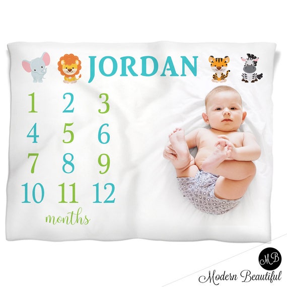 personalized baby growth blanket