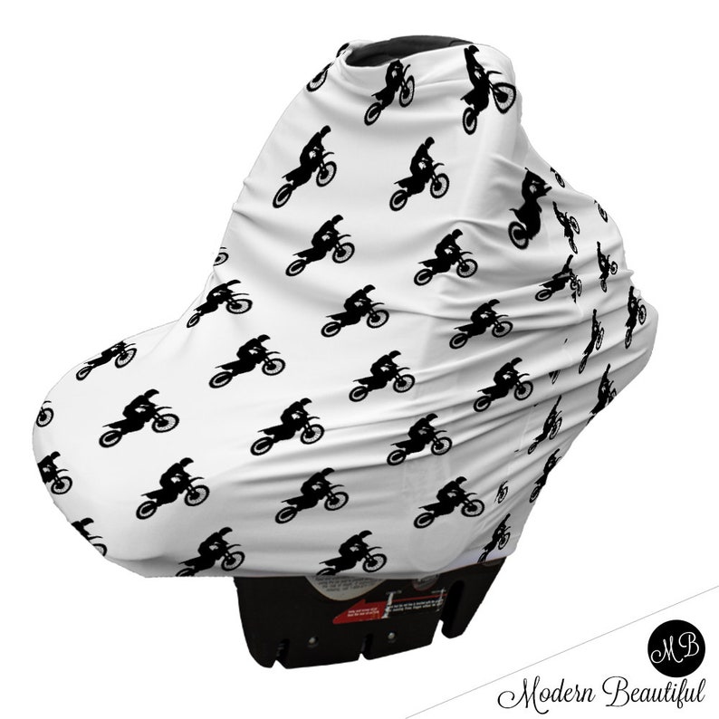 Dirt Bike Car Seat Canopy Cover Boy Motocross Custom Infant Etsy