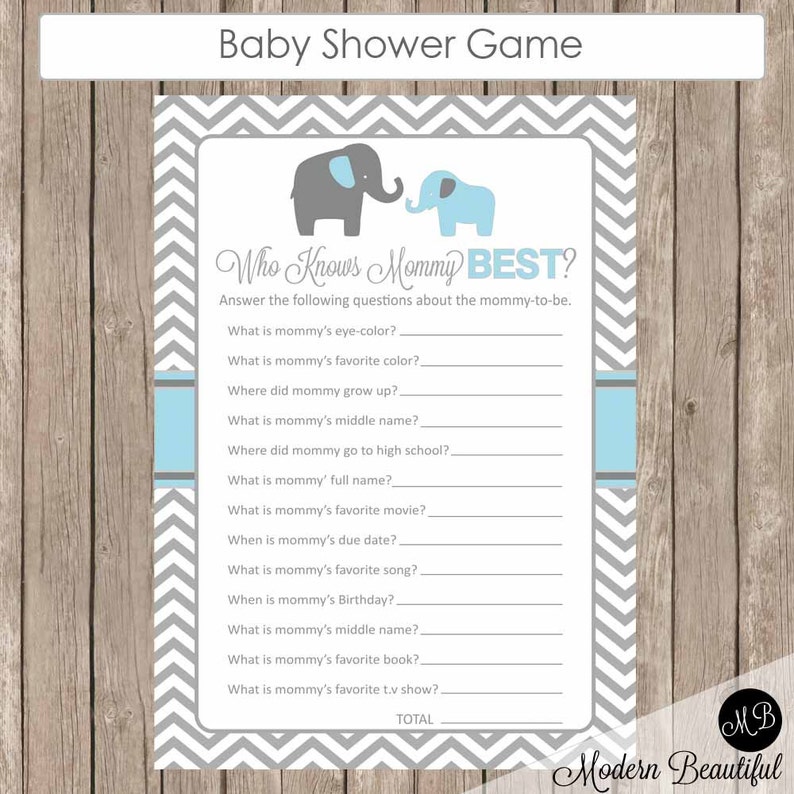 Baby Shower Game Who Knows Mommy Best Elephant Theme Who Know Etsy Baby Shower Game Who Knows Mommy Best Elephant Theme Who Know Etsy