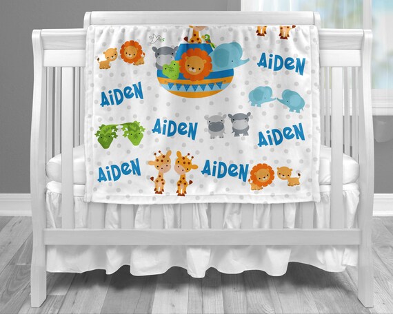 noah's ark baby blanket