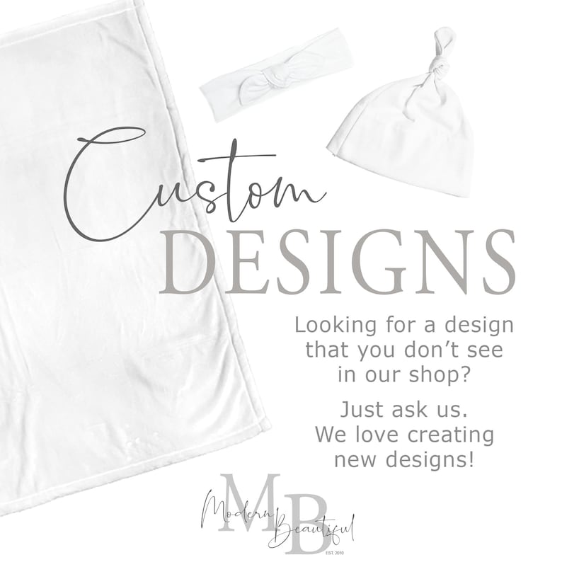 a white towel and a white hat with the words custom designs looking for a design