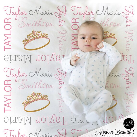 Princess Crown Milestone Blanket, Princess Girl Baby Milestone Blanket, Personalized Monthly Blanket, Baby Girl Blanket, Princess Blanket G1 - UK