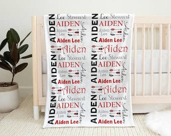 Personalized Arrow Baby Blanket - Boho Boy Gift