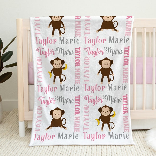 Monkey Baby Blanket Etsy