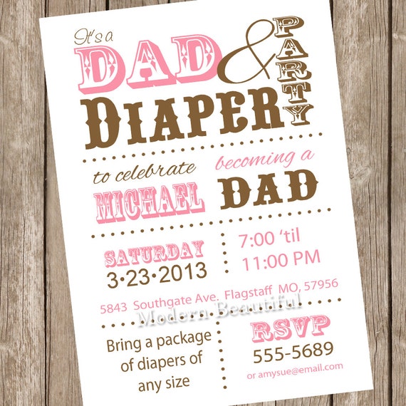 Dad diaper baby shower invitation diaper baby shower dad Etsy
