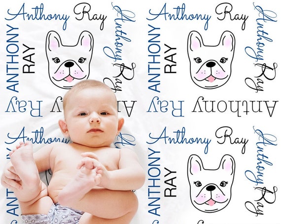 french bulldog baby blanket