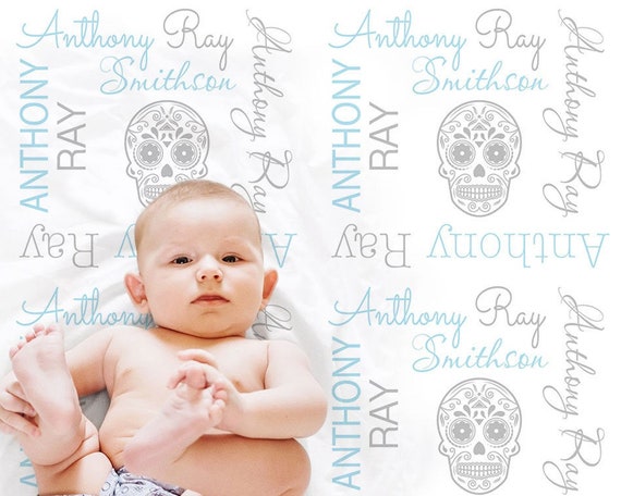 Sugar skull online baby blanket