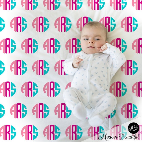 monogrammed receiving blanket