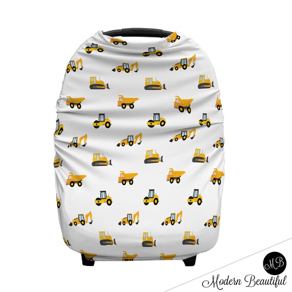 Construction Car Seat Canopy Cover Boy Custom Infant