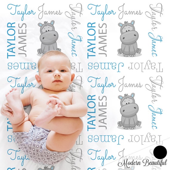 hippo baby blanket baby