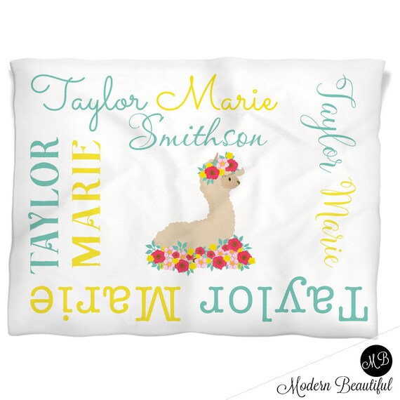 personalized llama blanket
