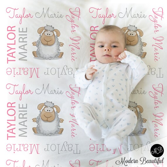 personalized lamb blanket