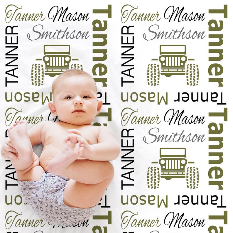Jeep 4x4 Baby Blanket Baby Boy Personalized Baby Gift Jeep Etsy