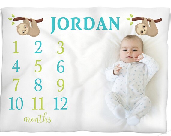 personalized baby growth blanket