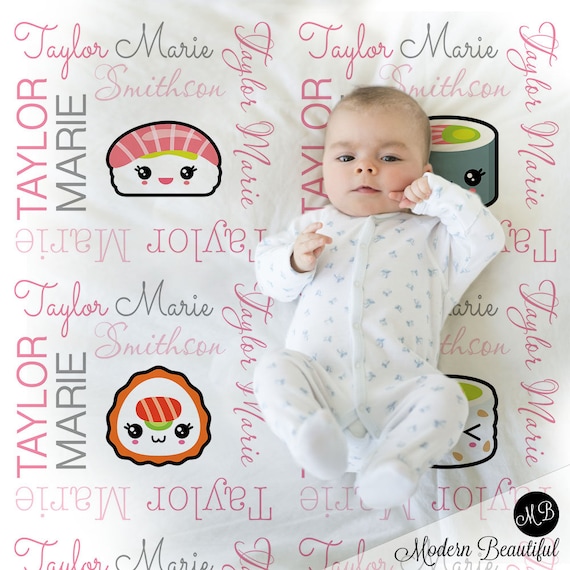 sushi baby blanket