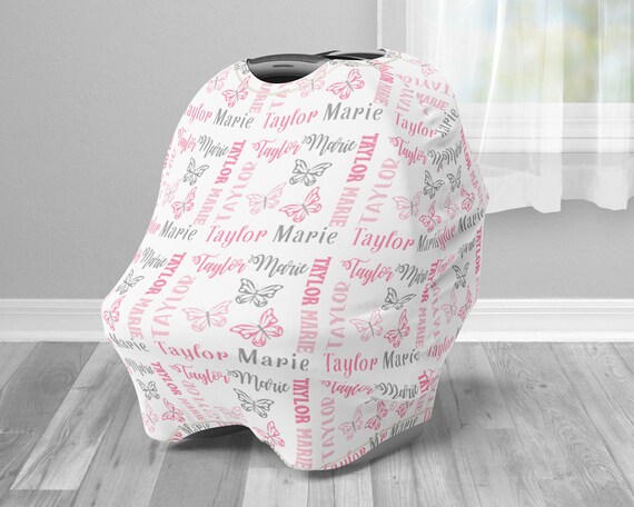 Erfly Car Seat Cover Girl Custom Infant Personalized Baby Name Cat Nursing Privacy By Modern Beautiful Catch My Party - Infant Car Seat Covers Personalized Erfly Car Seat Cover Girl Custom Infant Personalized Baby Name Cat Nursing Privacy By Modern Beautiful Catch My Party - Infant Car Seat Covers Personalized
