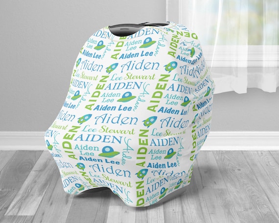 Space Infant Carrier Cover Personalized Outer Space Gift Spaceship