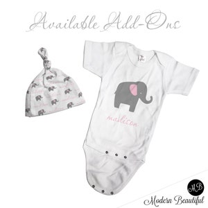 Elephant Name Blanket in pink and gray for Baby Girl, personalized baby gift, blanket, baby blanket, personalized blanket, choose colors image 3