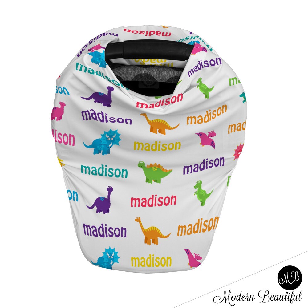 Dinosaur Baby Car Seat Cover Dinosaur Personalized Infant Car