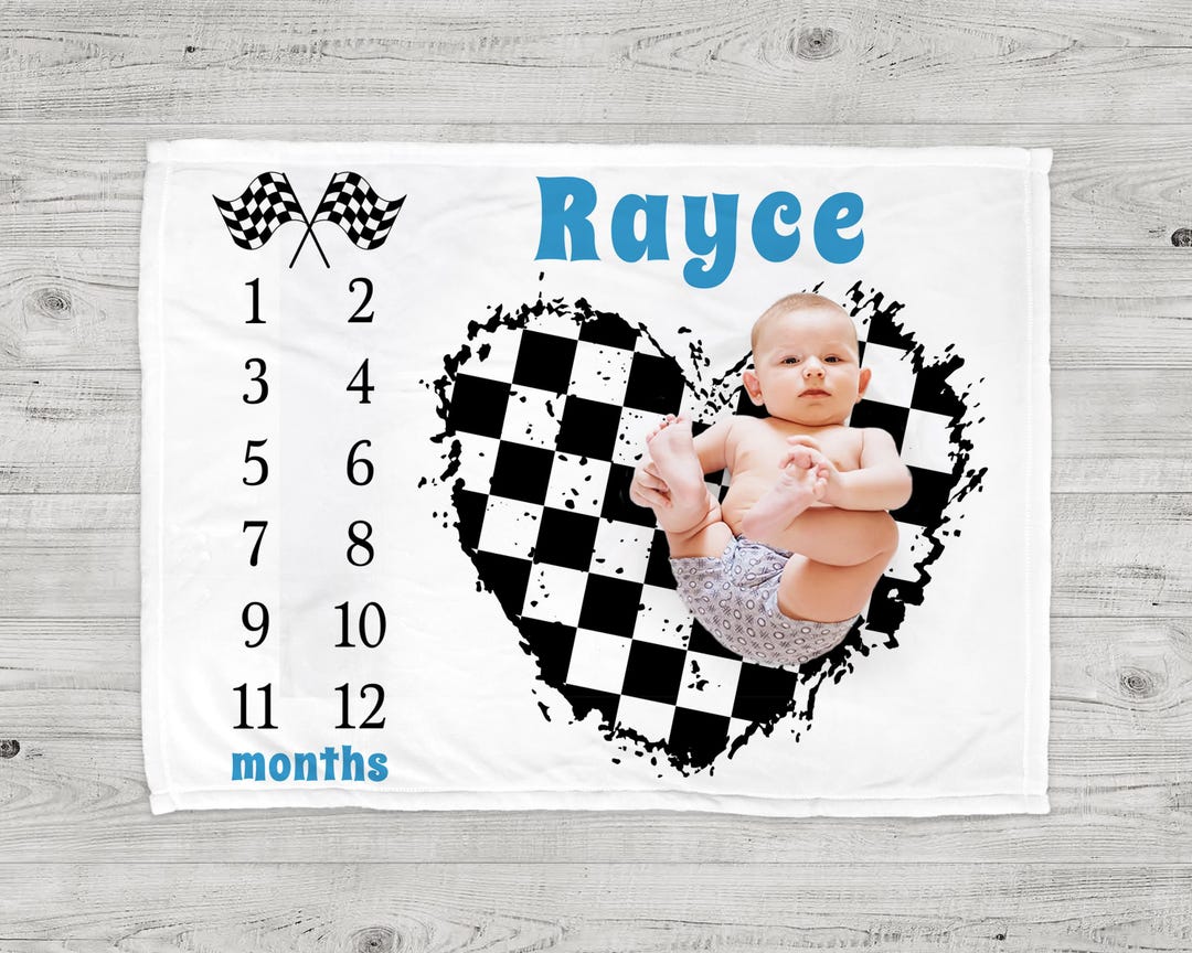 Racing Montly Milestone Photo Blanket Boy Drag Racing Baby Growth ...