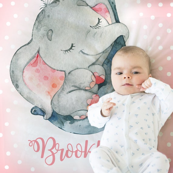 Manta de bebé personalizada de príncipe elefante, manta personalizada para  guardería, 30 x 40 pulgadas, para bebé, niño y niña, con nombre para baby