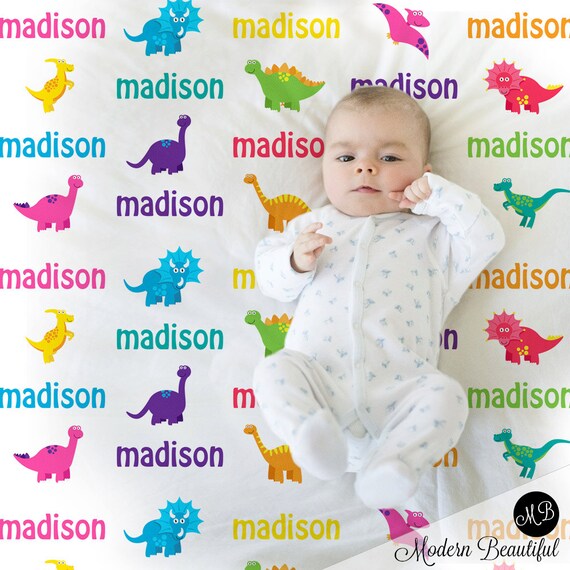 dinosaur personalized blanket