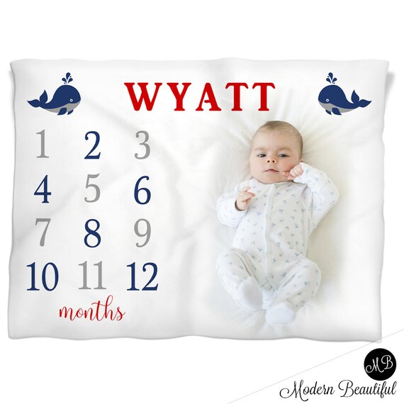 personalized baby growth blanket
