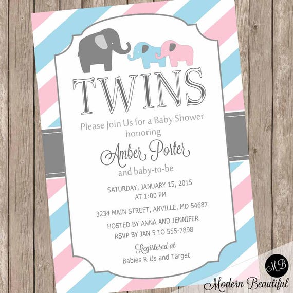 twin boy baby shower invitations free