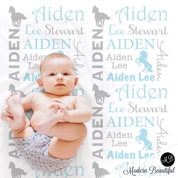 monogram baby blanket boy