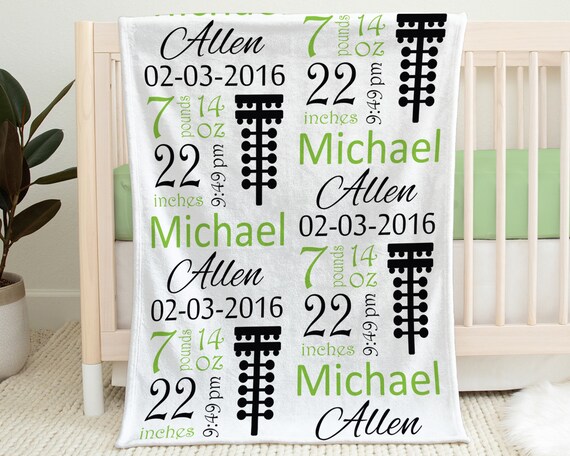 Drag racing baby boy name blanket, race tree personalized newborn birth info stats blanket, drag racing tree gift, race blanket, boy or girl Il_570xn