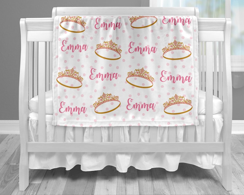 Princess Crown Girls Baby Blanket Tiara Baby Blanket With Etsy